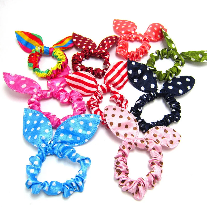 Wholesale Rabbit Ears Fabric Hair Tie