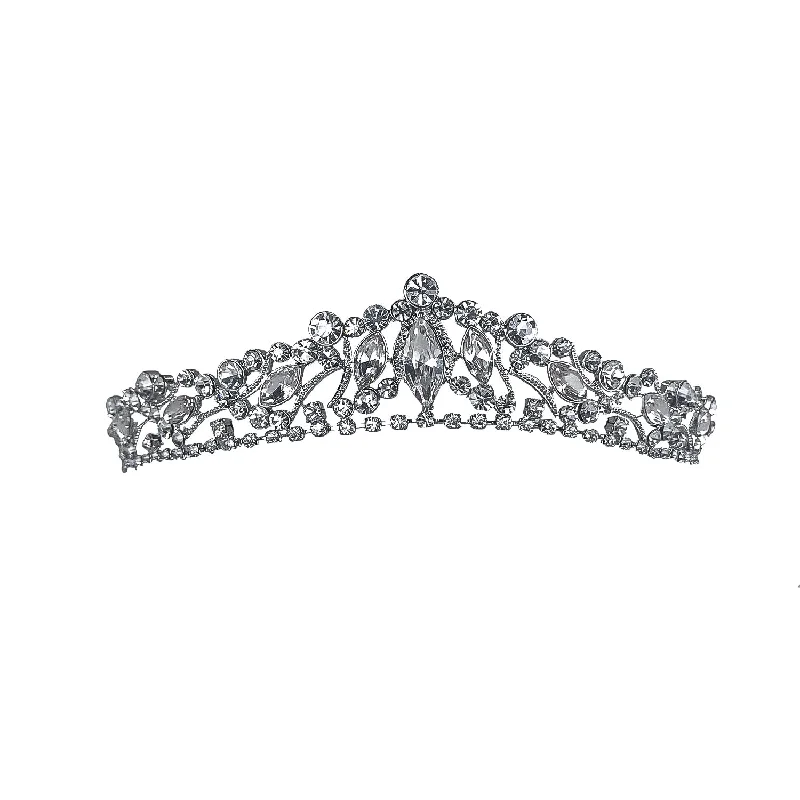 Claudia Marquise Crystal Silver Tiara