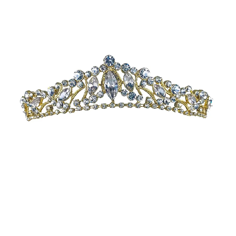 Claudia Marquise Crystal Gold Tiara