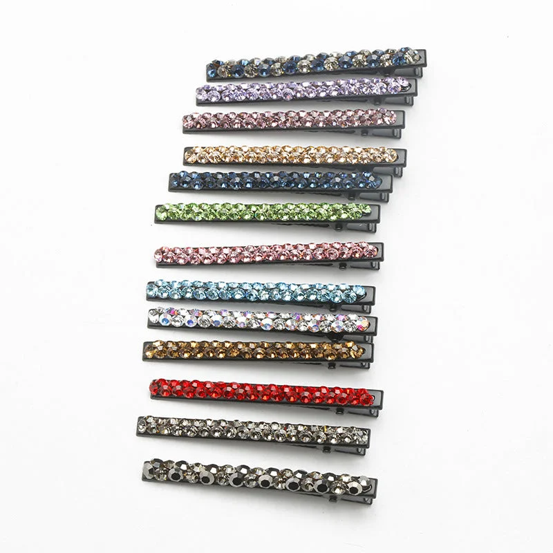 Wholesale Rhinestone Side Hairpins Duckbill Clip for Broken Hair