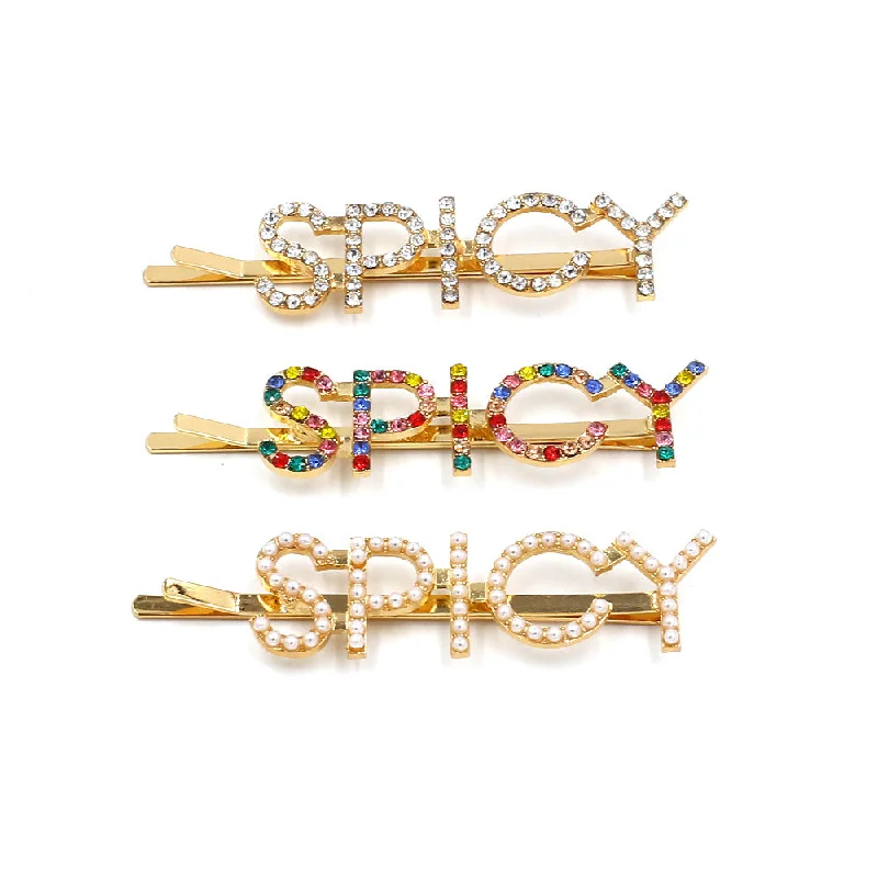 Wholesale Alloy Diamond Letter Hair Clips