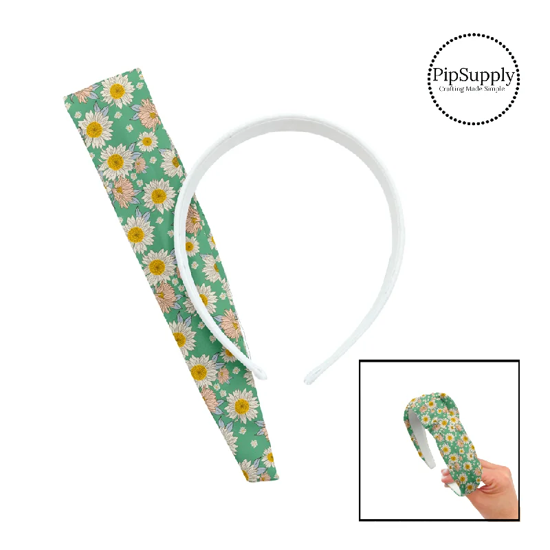 Sunflowers on Summer Green DIY Knotted Headband Kit