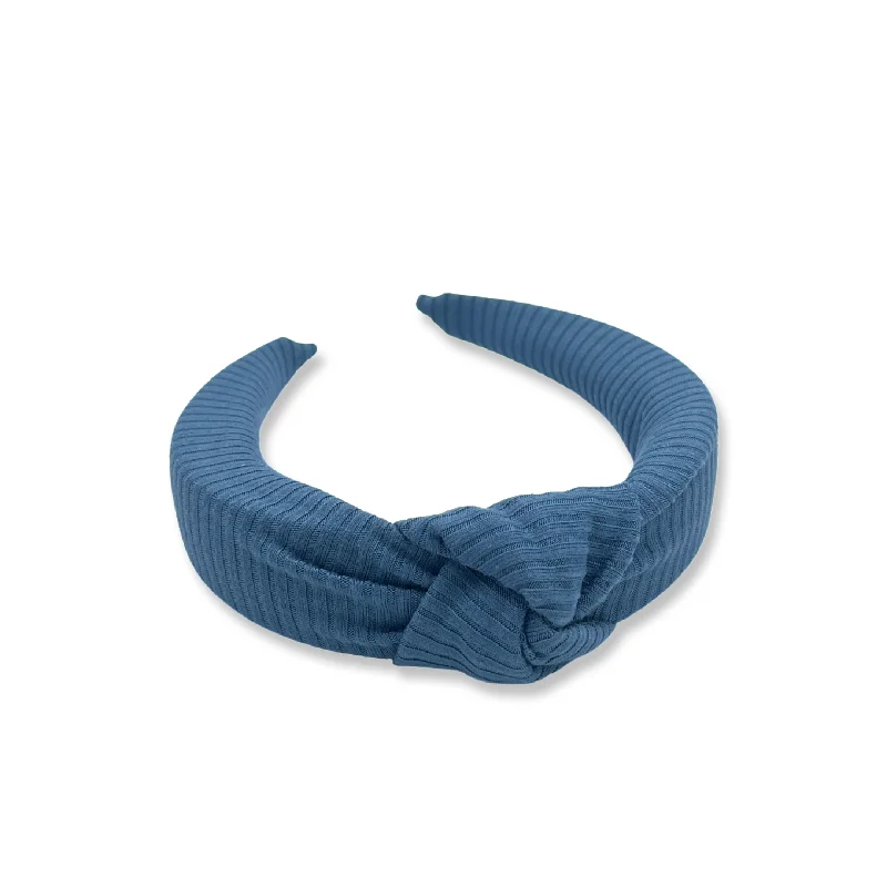 Blue Ribbed Hard Headband