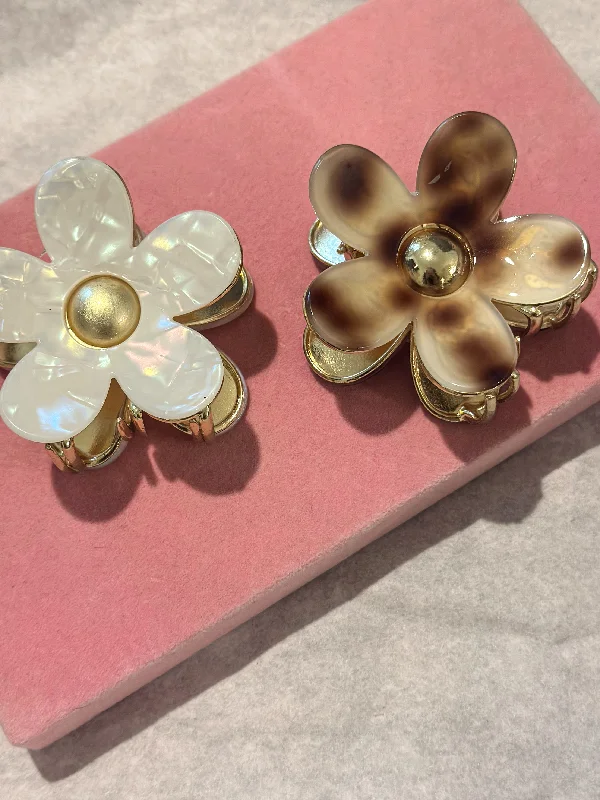 Acetate Flower Hair Clips