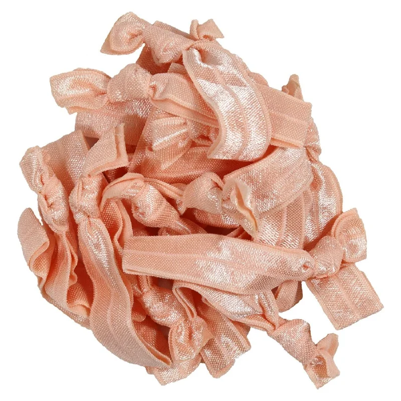 Peach Ribbon Hair Ties - 20 Pack