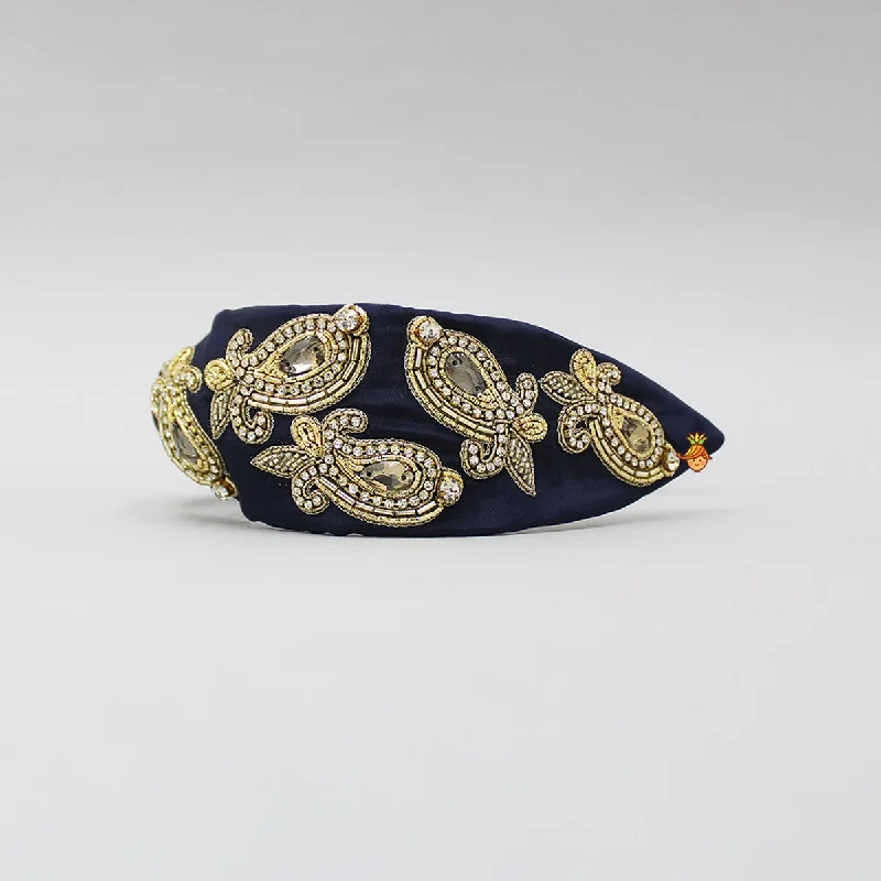 Artificial Stones Embroidered Hairband