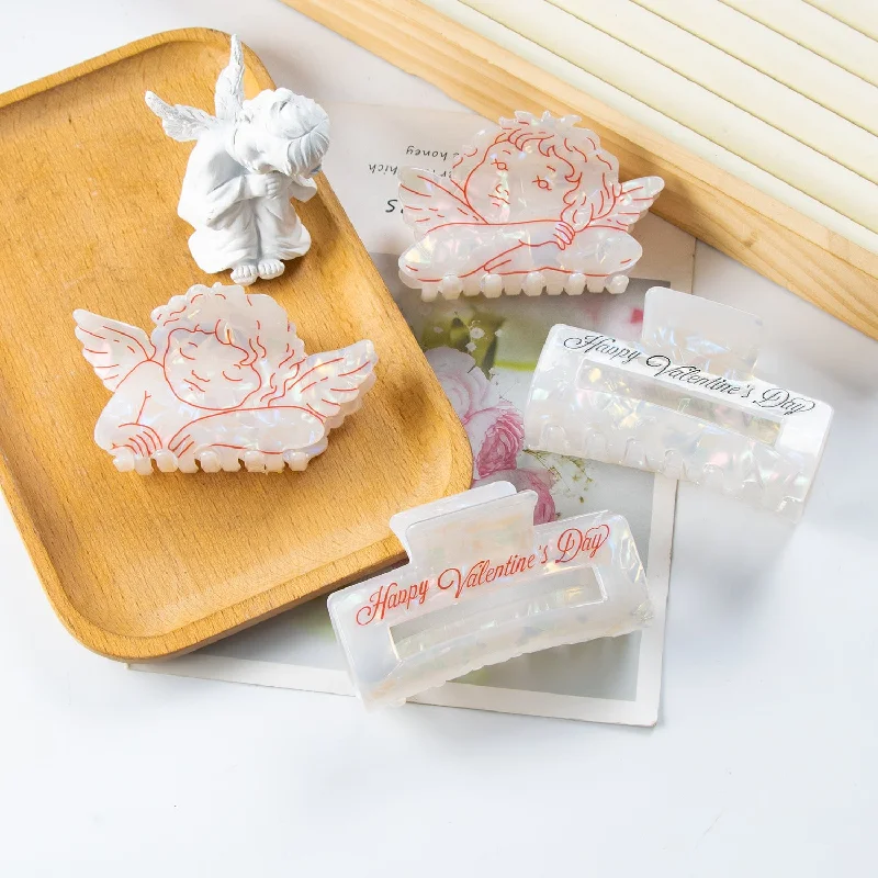 Wholesale Valentine's Day Colorful Rectangular Angel PVC 8cm Autumn and Winter Clip