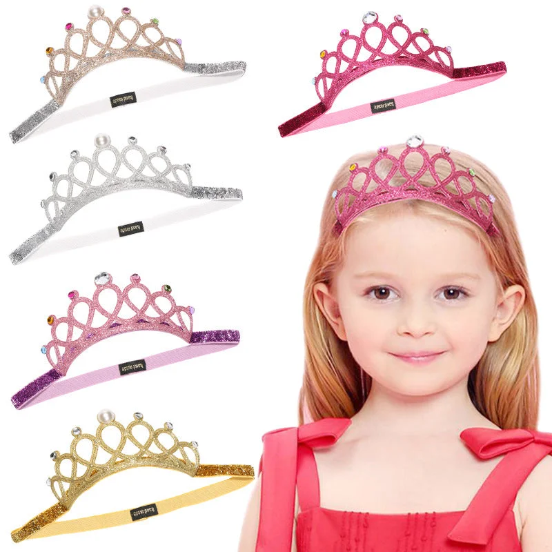 Wholesale Sweet Princess Glitter Rhinestone Crown Headband