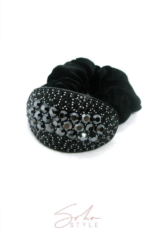 Trudy Crystal Velvet Scrunchy