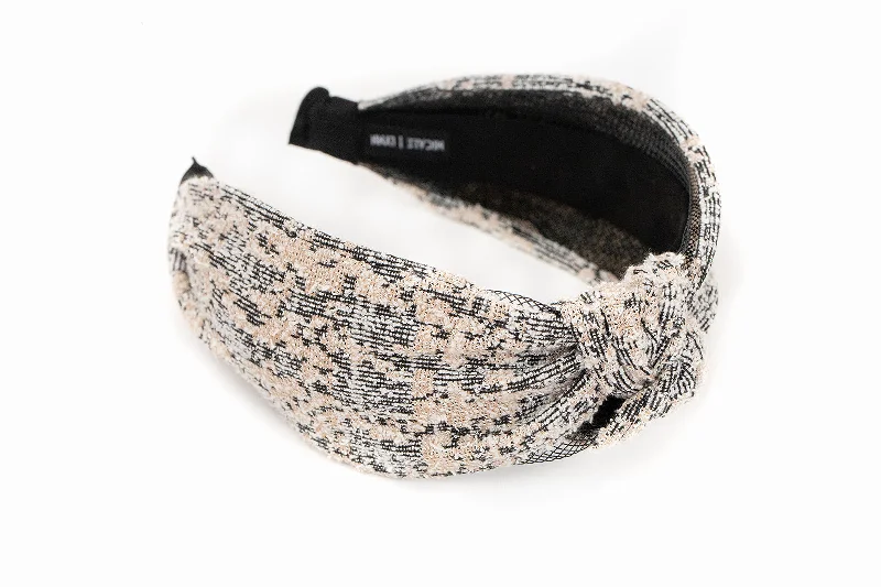 Black and Blush Tweed Headband