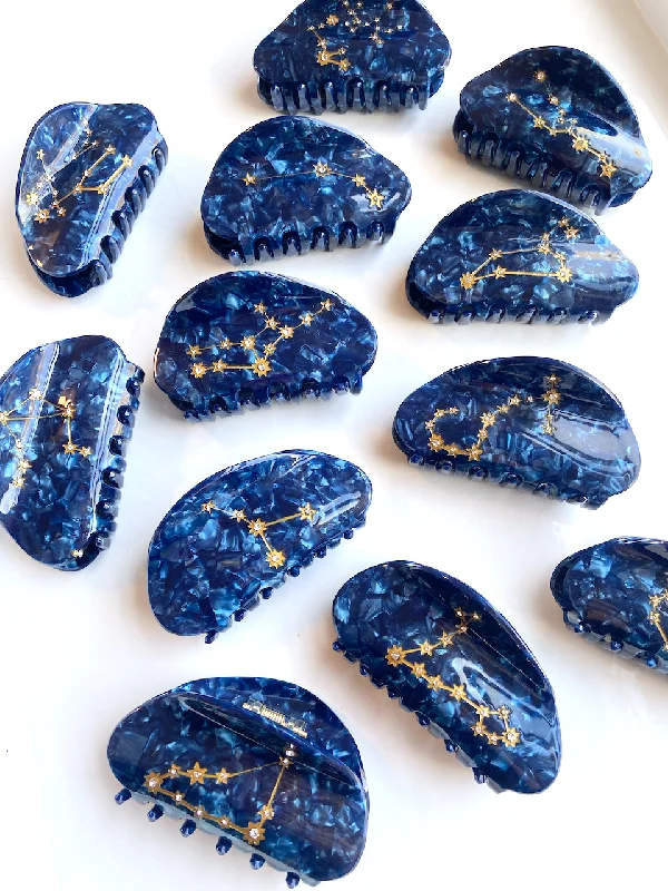 Hand-Painted Zodiac Constellation Hair Claw Clip | Eco-Friendly