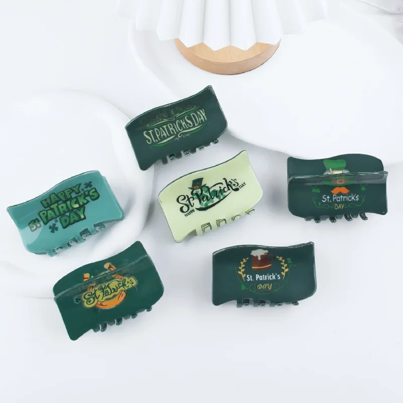 Wholesale St. Patrick's Day Green Fresh Forest Series Hair Clips