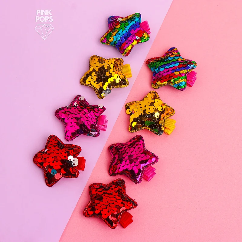 Sequin Star Hair Clips