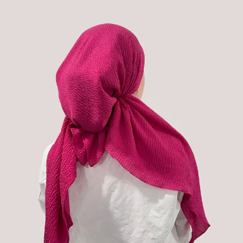 Hot Pink Crinkle Pre-Tied Scarf