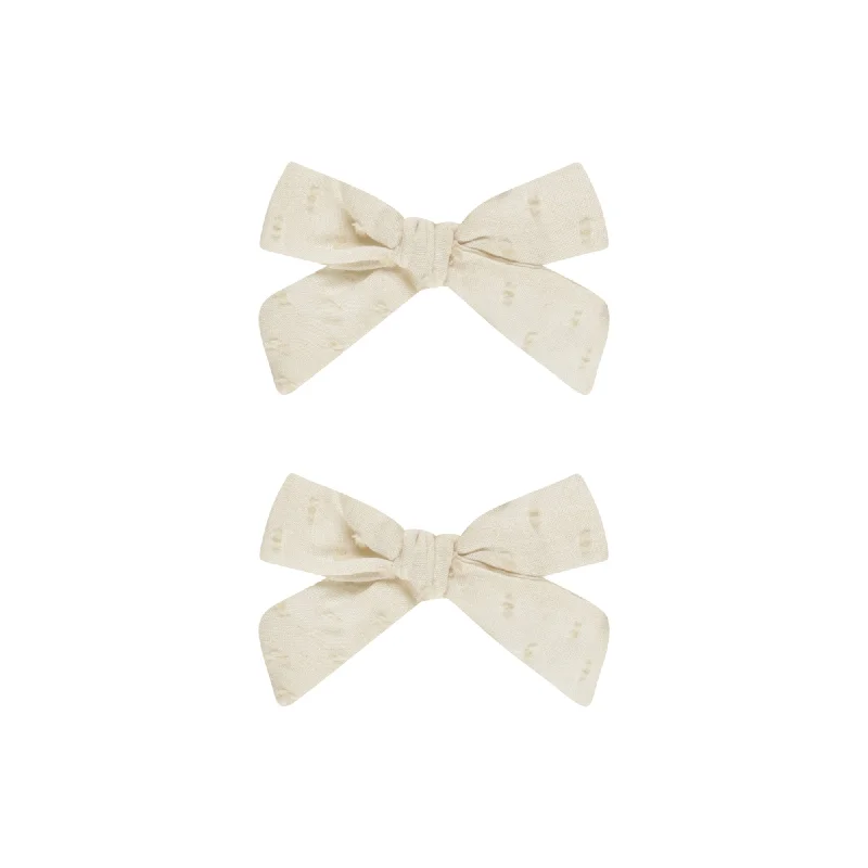 Bow with Clip Set of 2 - Natural