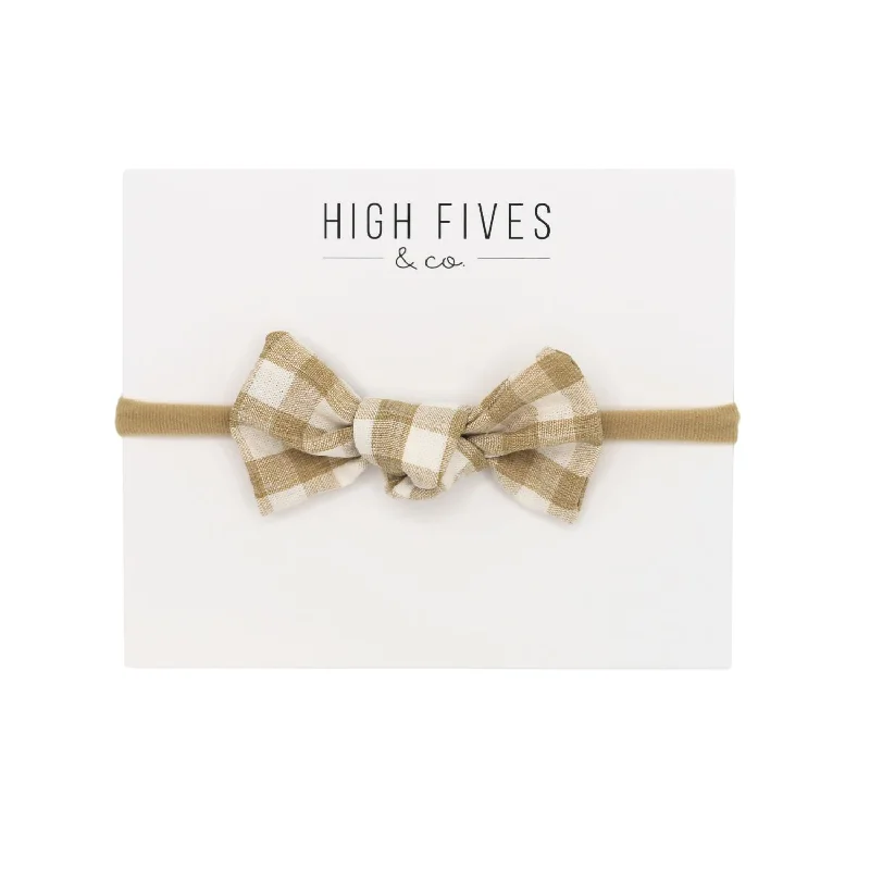 Printed Linen Knot Bow Nylon Headband