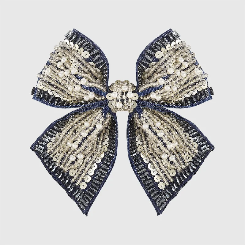 Wholesale Sequin Beaded Bow Hair Clip