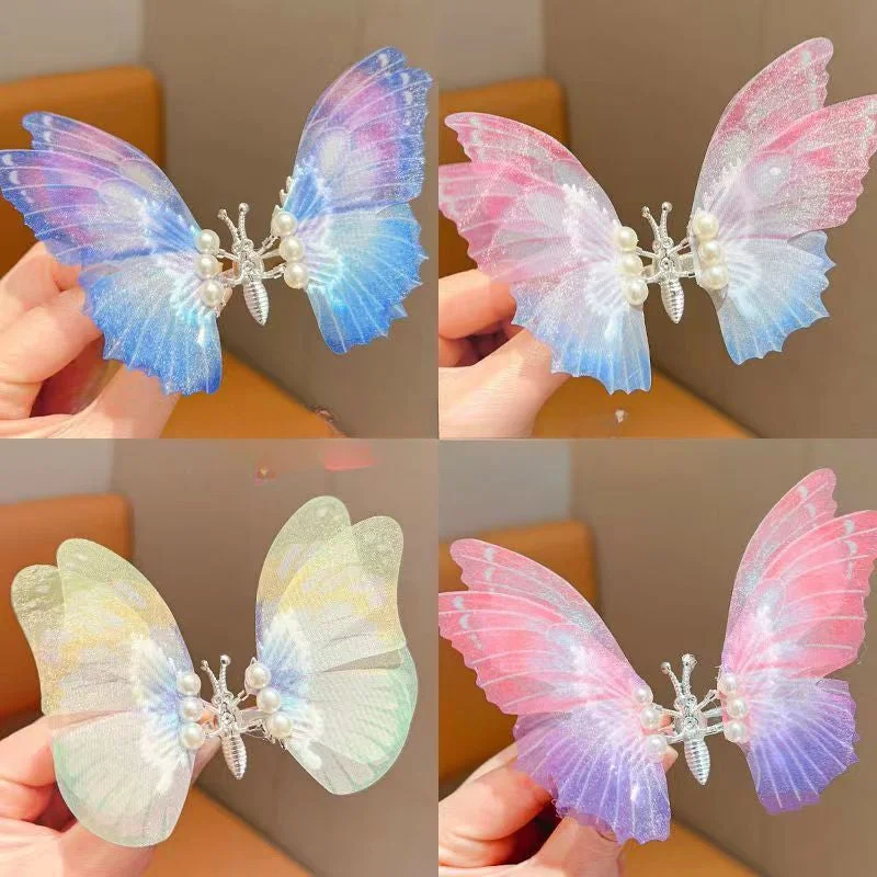 Wholesale Gradient Moving Butterfly Duckbill Clip