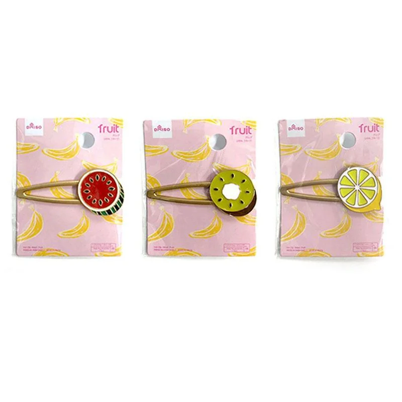 Hair Clip -Metal - Fruit-