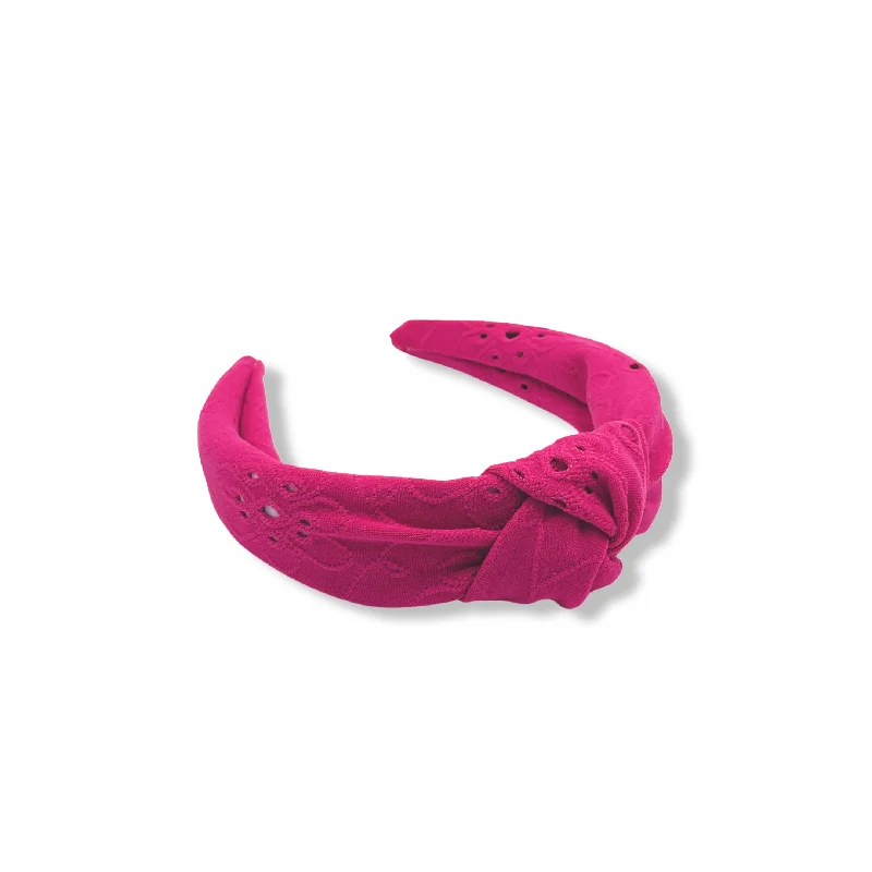 Dark Pink Eyelet Hard Headband-