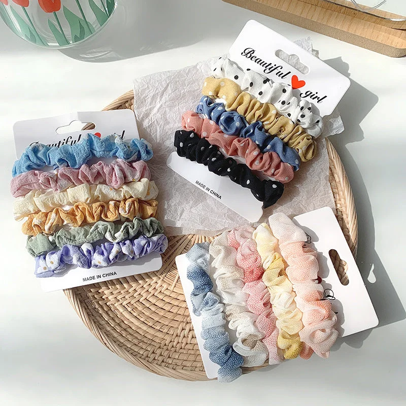 Wholesale Colorful Fabric Hair Rope Set