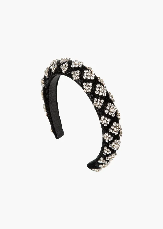 Marlena Headband -- Black Crystal