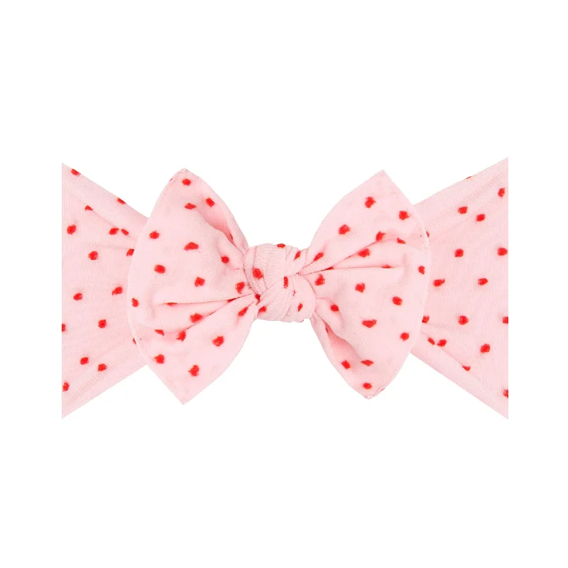 PATTERNED SHABBY KNOT: pink / red dot