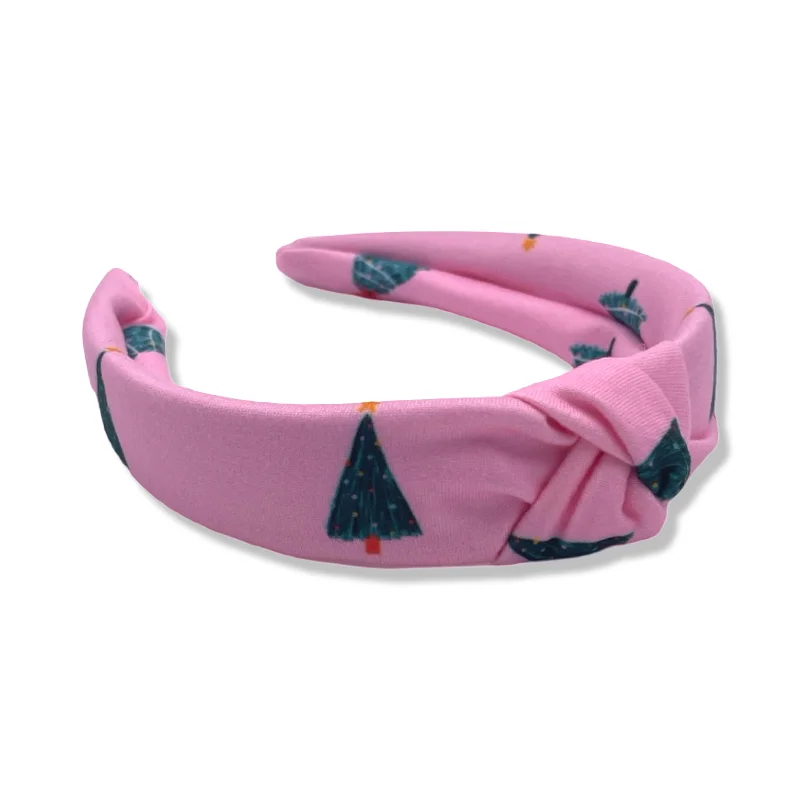 Pretty Pink Christmas Trees Hard Headband