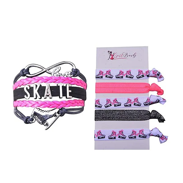 Girls Infinity Figure Skating Gift Set (Bracelet & Hair Ties)