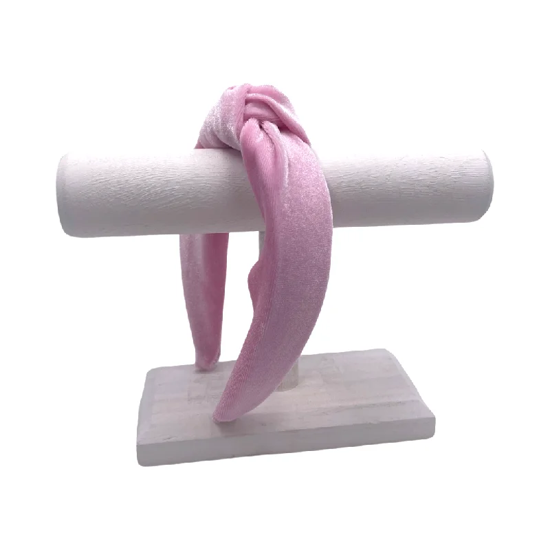 Pink Velvet Hard Headband