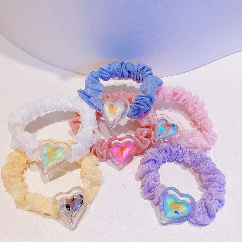 Wholesale Love Rhinestone Fabric Hair Tie