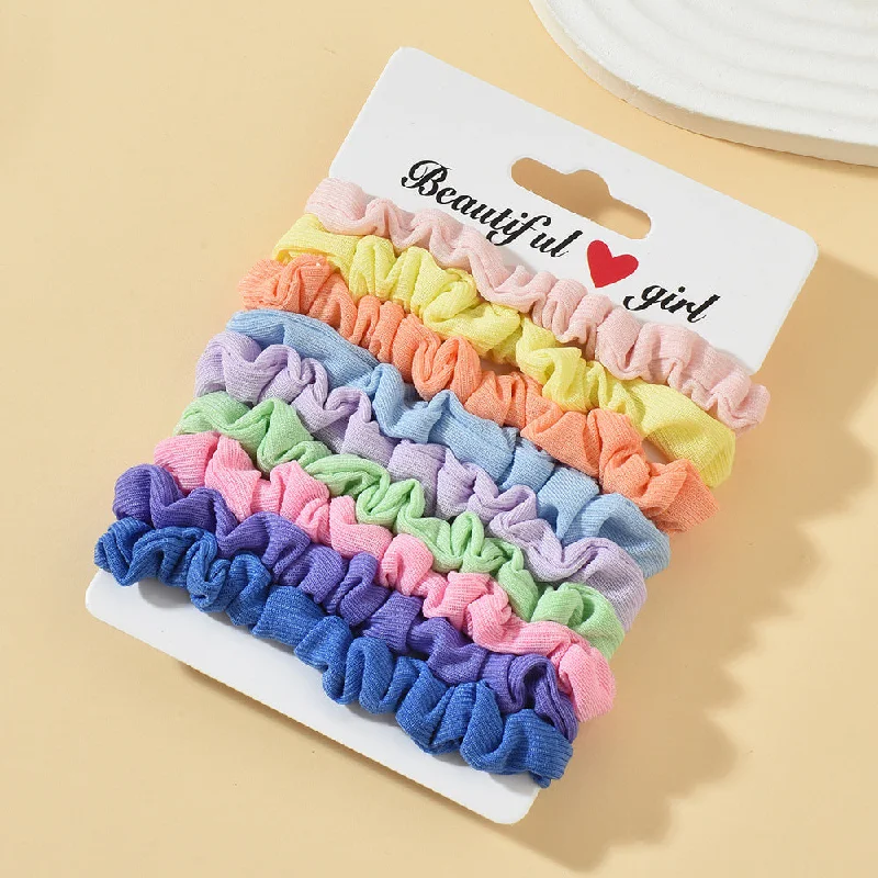 Wholesale High Elastic Pleated Fresh Candy Color Hair Rope