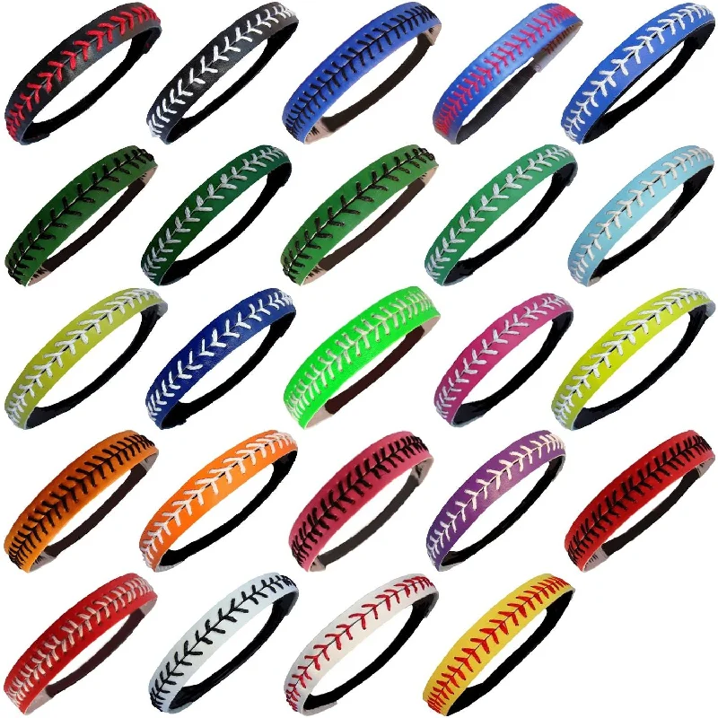 Softball Headband Non Slip Leather Sports Headbands You Pick Colors & Quantities