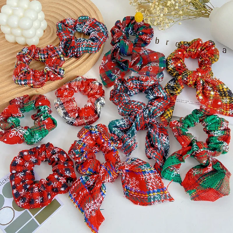 Wholesale Christmas Autumn/Winter Fabric Hair Scrunchies